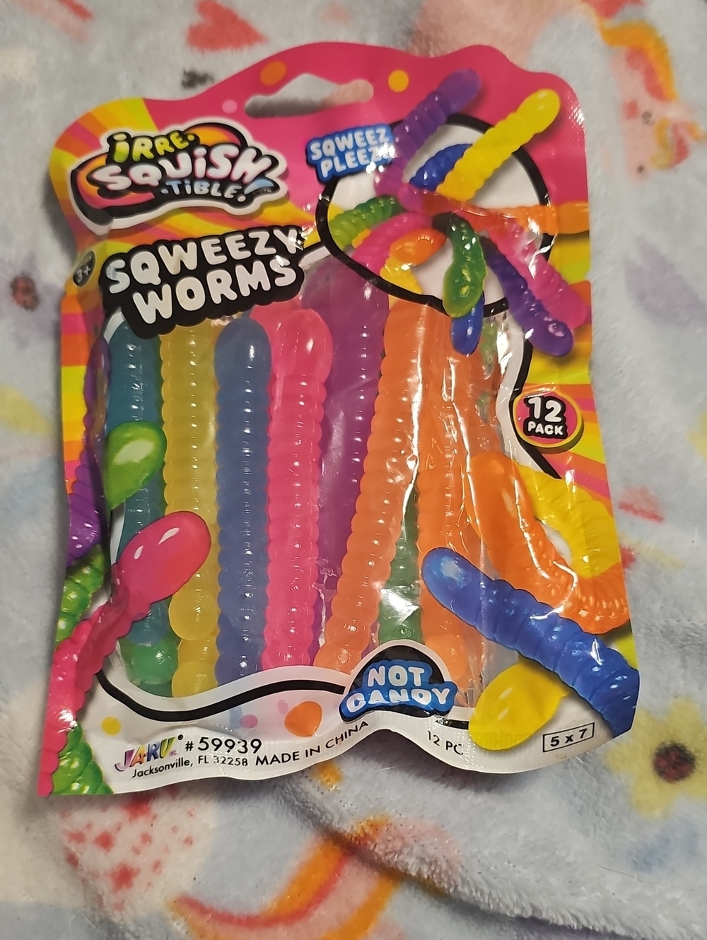 Irre-Squish Squeezey Worms - Assorted Neon Colors